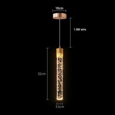 Ortrun - Modern Crystal Sparkle Pendant Tube Hanging Ceiling Light