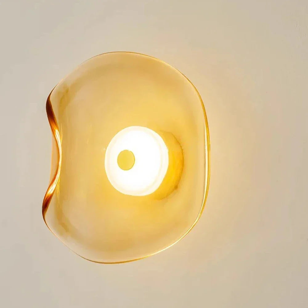 Silvino - Modern Folded Coloured Glass Egg Wall Light