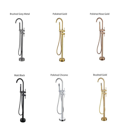 Vernon - Freestanding Floor Mount Bathtub Tap Set with Handheld Shower