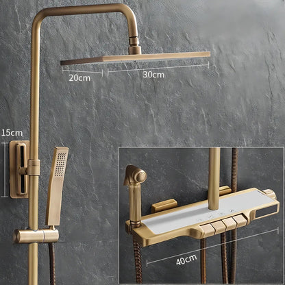 Mahoney - Antique Thermostatic Digital Display Waterfall Shower Set