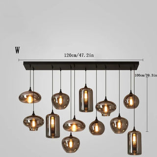 Filomena - Multi Head Modern Smoked Shade Pendant Chandelier Ceiling Light