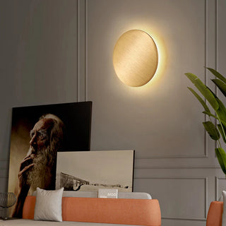 Oskar - Modern Brushed Metal Disc Wall Lamp