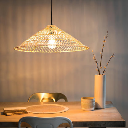 Silas - Wooden Shade Round Pendant Hanging Ceiling Light