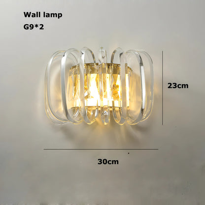 Lorelei - Modern LED Round Patterned Glass Oval Hanging Chandelier