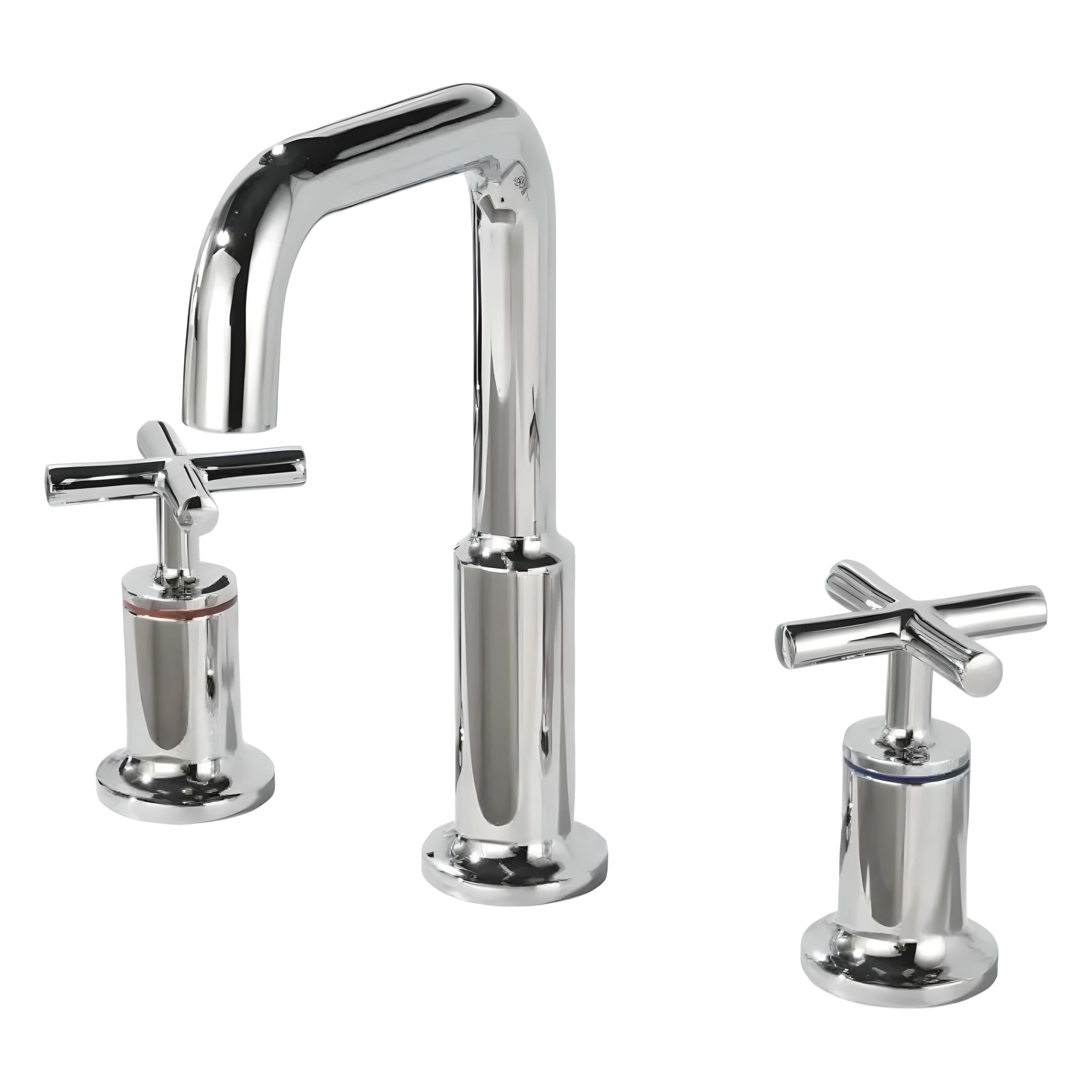 Celia - Dual Handle Modern Brushed Basin Tap