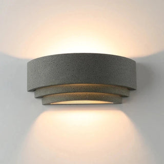 Marlena - Modern Up Down Curved Waterproof Cement LED Wall Light