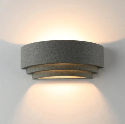 Marlena - Modern Up Down Curved Waterproof Cement LED Wall Light