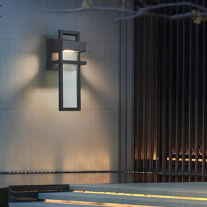 Maribel - Black Caged Glass Outdoor Wall Light