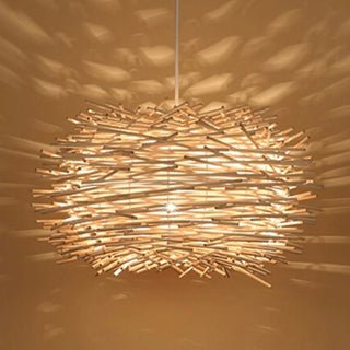 Pardo - Japanese Wooden Nest Hanging Pendant Ceiling Light