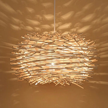 Pardo - Japanese Wooden Nest Hanging Pendant Ceiling Light
