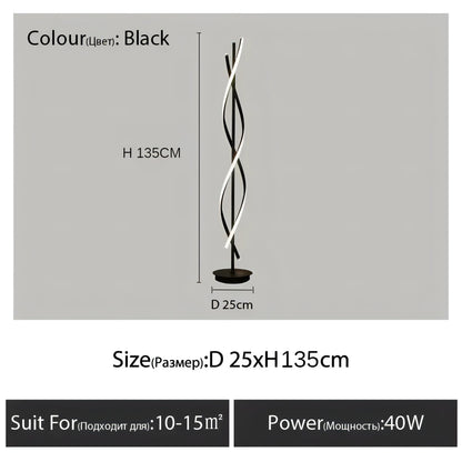 Liam - Modern LED Twisted Floor Lamp