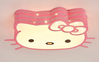 Reedy - Pink Kitten Children's Bedroom Ceiling Light