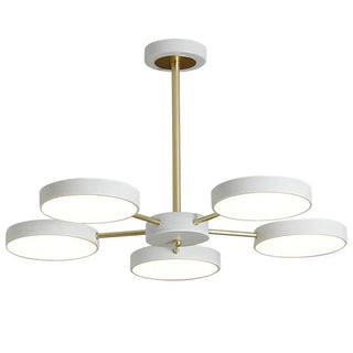 Kasandra - Modern Circular Branched White Gold Hanging Ceiling Light Chandelier