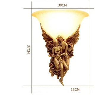 Citlalli - Vintage Gold Angel Couple European Style Wall Light