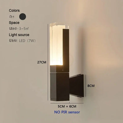 Spivey - Modern Black LED Motion Sensor Outdoor Wall Light