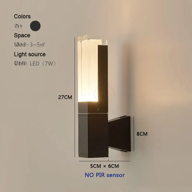 Spivey - Modern Black LED Motion Sensor Outdoor Wall Light