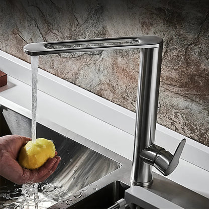 Keshaun - Rotatable Single Handle Stainless Steel Kitchen Tap