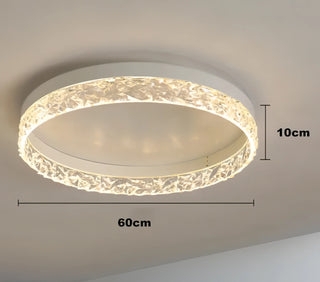 Ayesha - Modern Round Flush Mount Crystal Glass Dimmable Ceiling Light