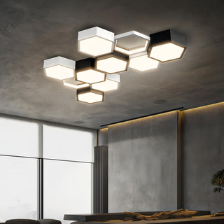 Ignacio - Minimalist Honeycomb Black & White Combination Ceiling Light