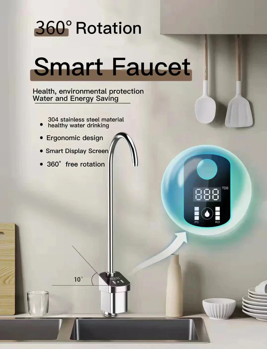 Nathanael - Modern Display Fast Flow Drinking Water Kitchen Tap