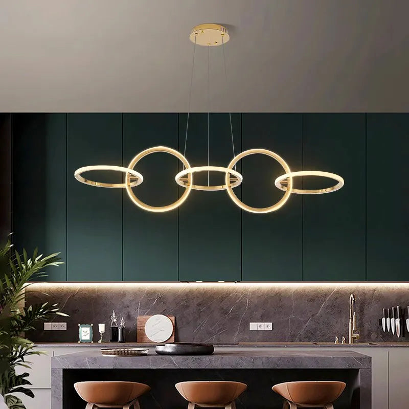 Gorgophone - Modern Hanging Ring Round Line Chandelier