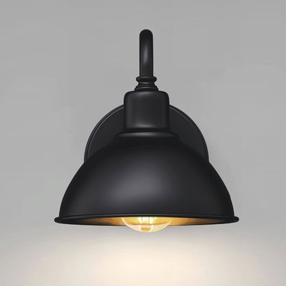 Moshe - Outdoor Round Fixed Curved Arm Downlight Wall Light