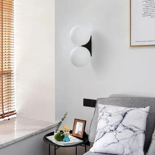 Daria - Modern Minimalist White Milk Shade Circular Glass Ball Wall Light