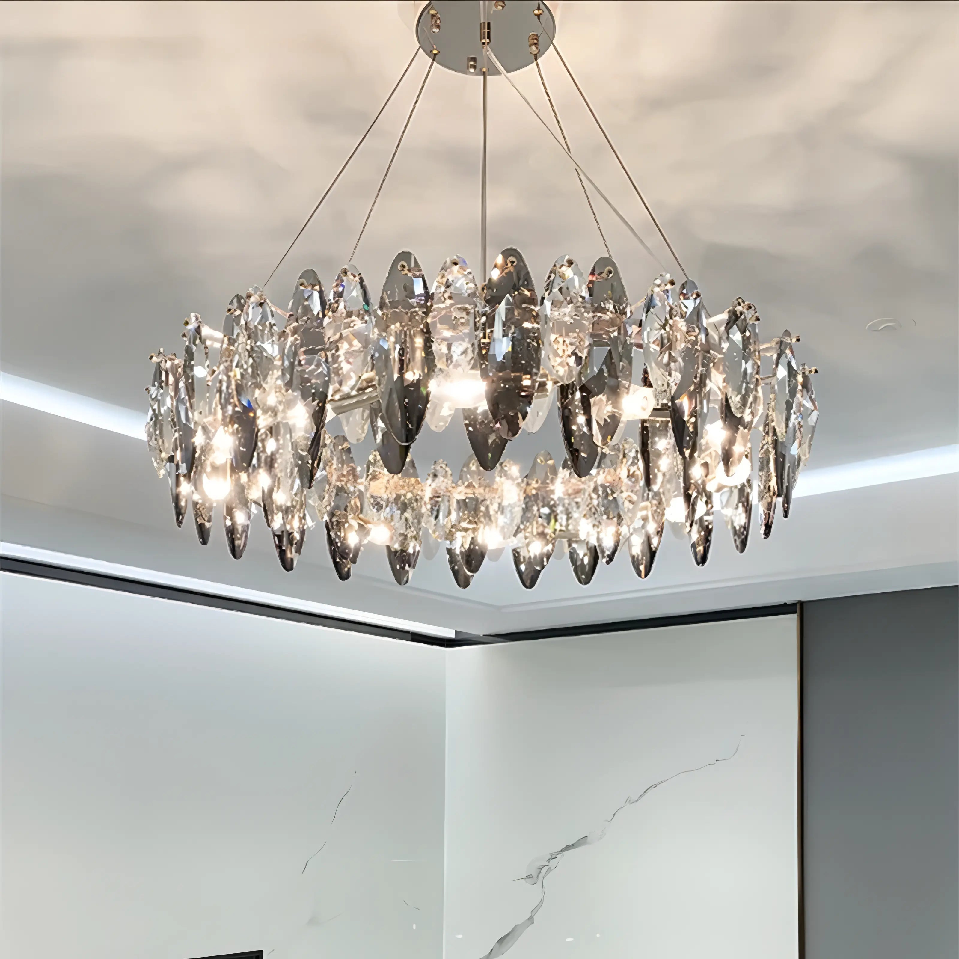 Annelie - Smoked Transparent Crystal Ceiling Chandelier