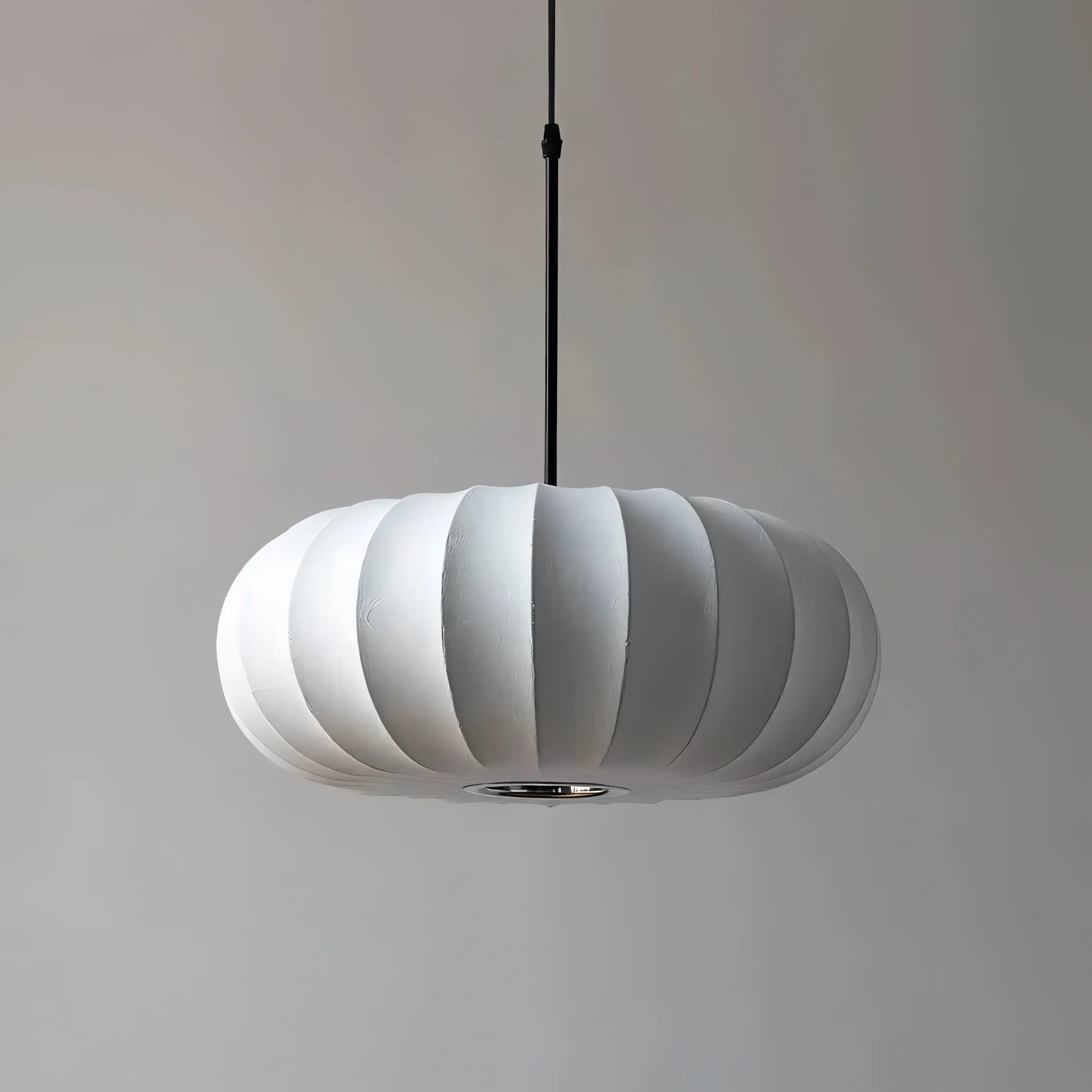 Hayward - White Silk Pumpkin Ceiling Pendant Light