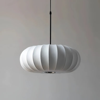 Hayward - White Silk Pumpkin Ceiling Pendant Light