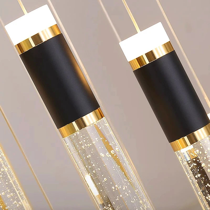 Kendra - Modern Sparkly LED Tube Ceiling Round Chandelier