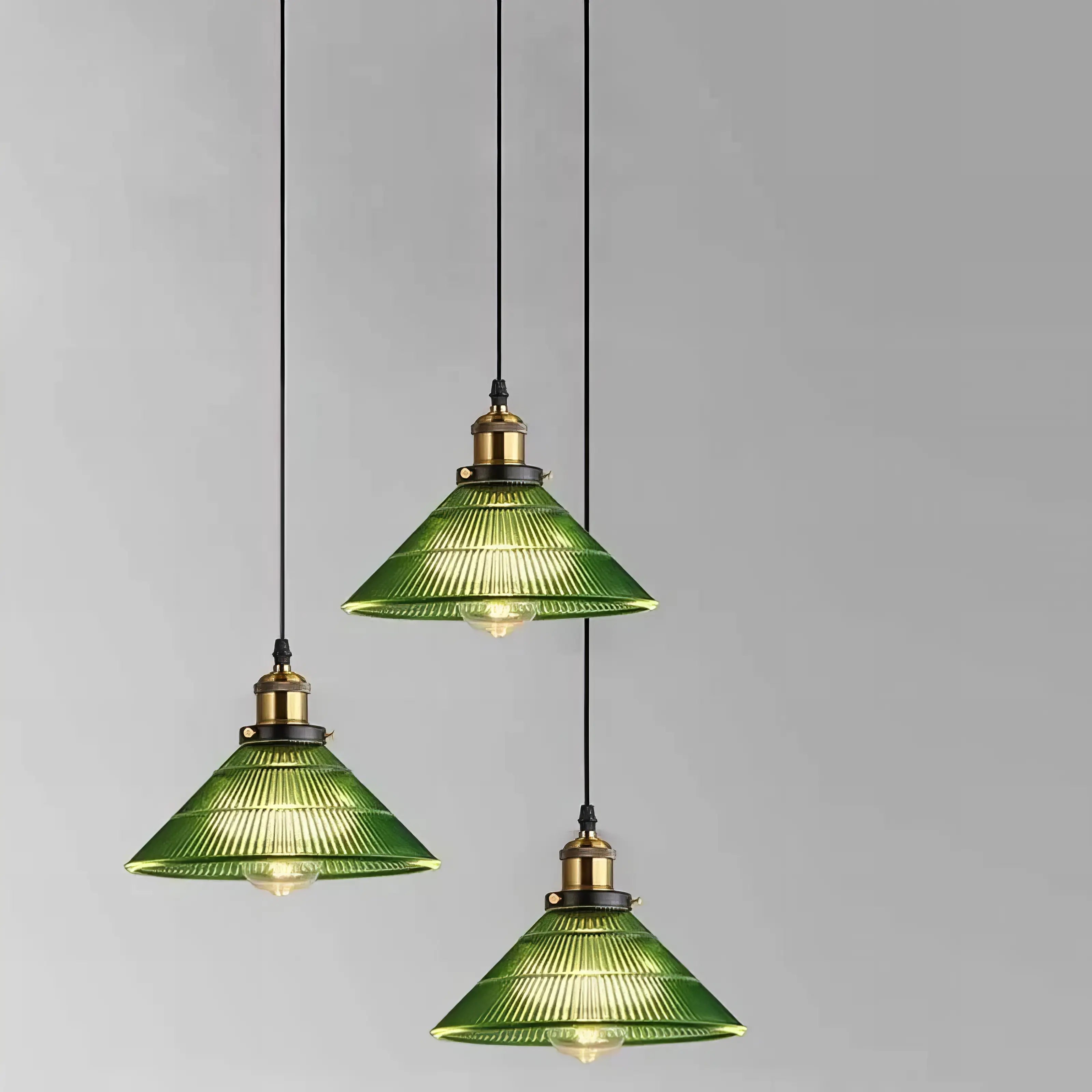 Olga - Round Green Glass Pendant Hanging Light