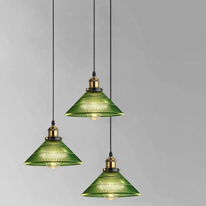 Olga - Round Green Glass Pendant Hanging Light