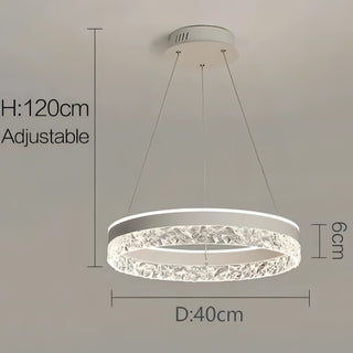 Zaira - Modern Crystal Glass Striped Circular Hanging Ceiling Light Chandelier