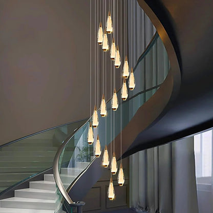 Carrie - Modern Spiral Teardrop with Liquid Ceiling Chandelier