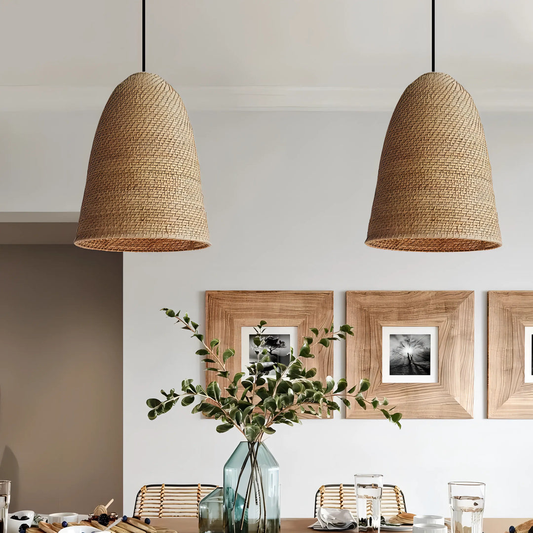 Fulmer - Japanese Style Round Bamboo Pendant Ceiling Light