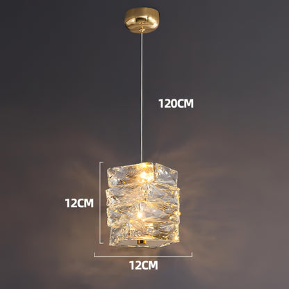 Zayd - Twisted Crystal Glass Hanging Pendant Ceiling Light