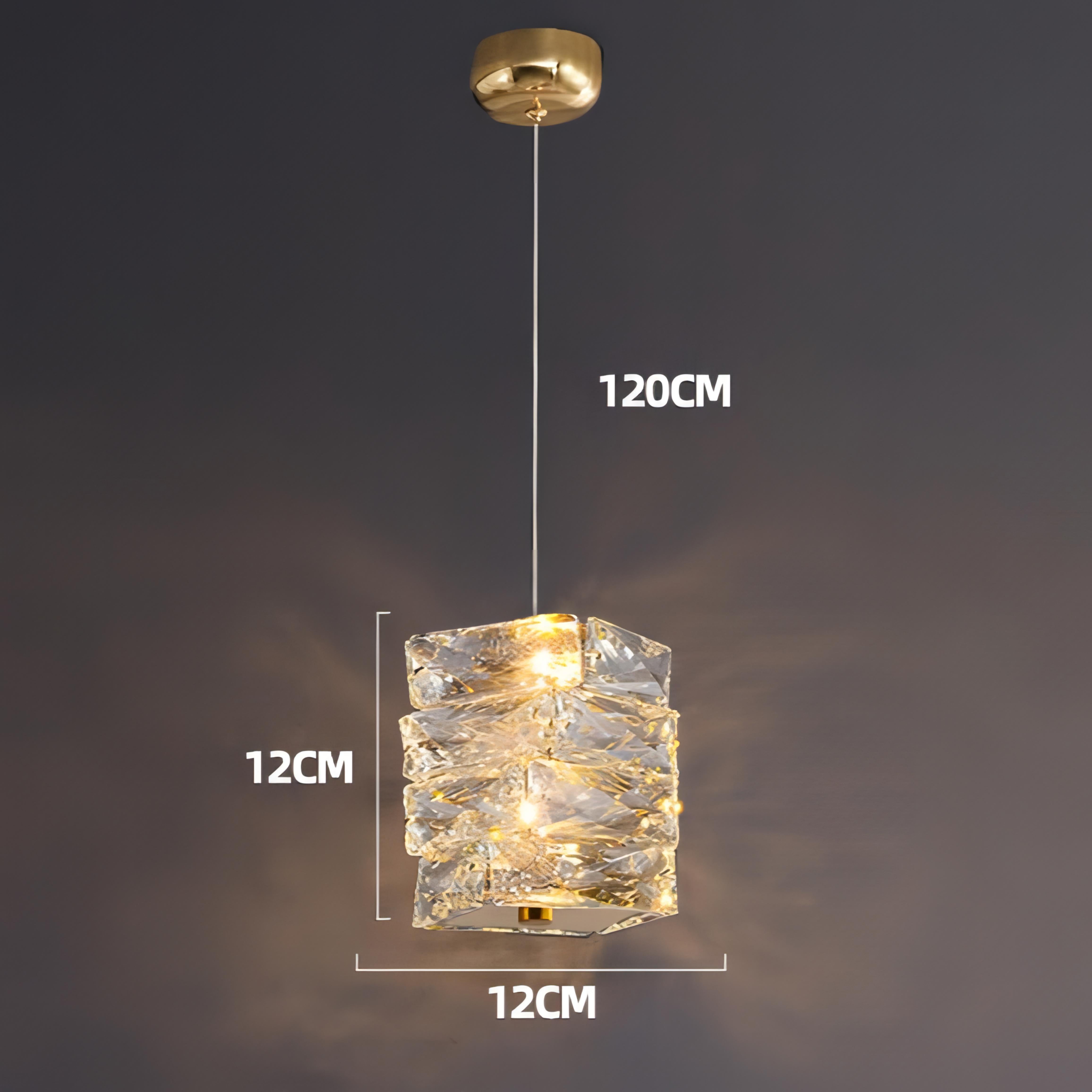 Zayd - Twisted Crystal Glass Hanging Pendant Ceiling Light