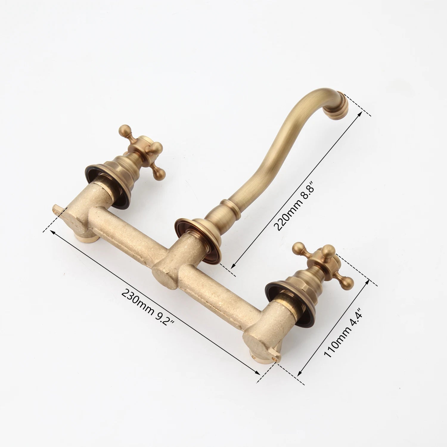 Maira - Vintage Style Dual Handle Hot/Cold Mixer Wall Tap