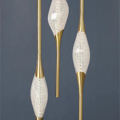 Zaira - Modern Multi Head Hanging Gold Crystal Pendant Ceiling Light