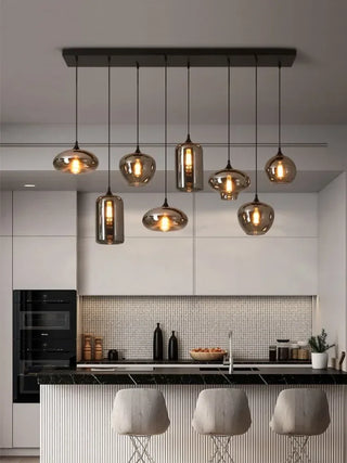 Filomena - Multi Head Modern Smoked Shade Pendant Chandelier Ceiling Light