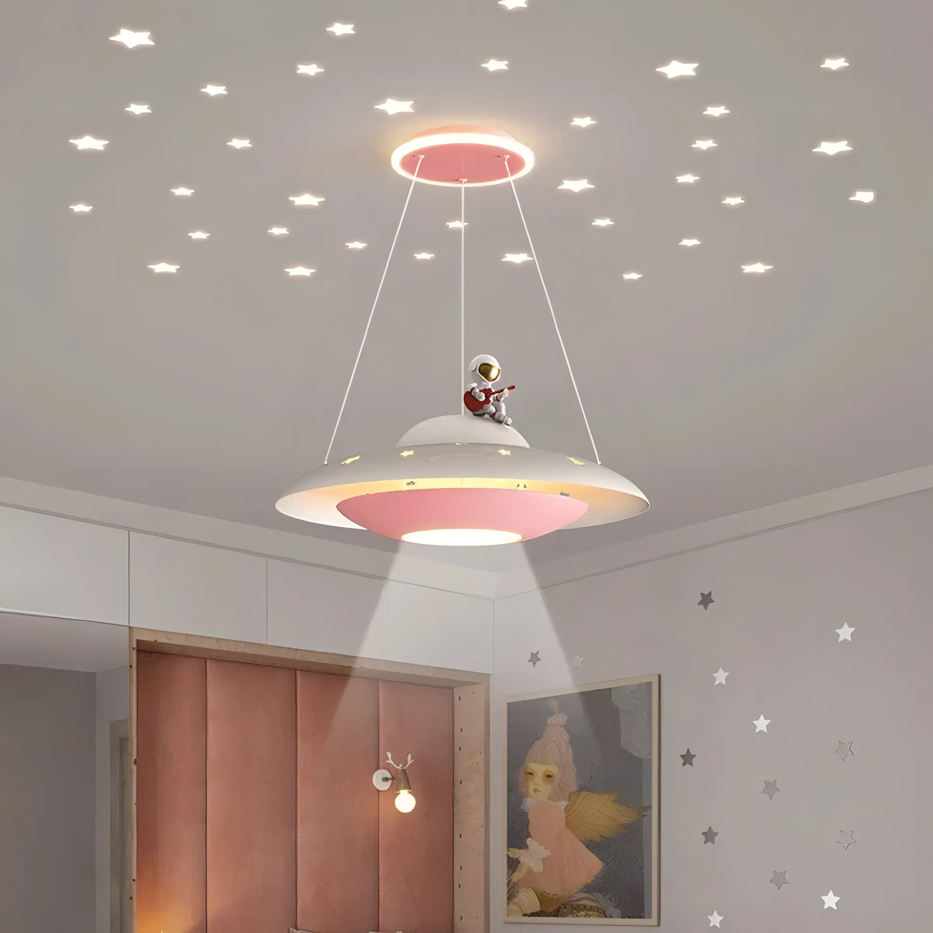 Jaleel - Children's Room Astronaut UFO Hanging Ceiling Light