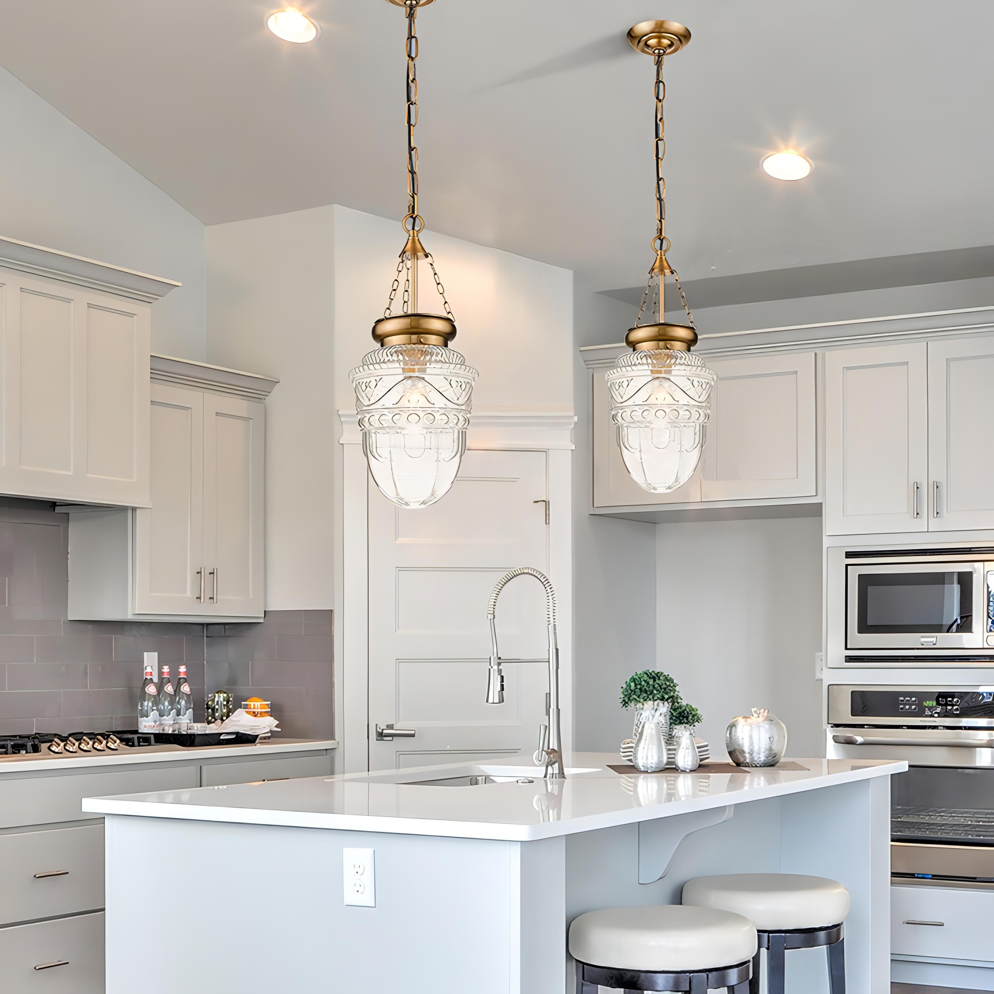 Jakari - Patterned Glass Shade Hanging Pendant Ceiling Light