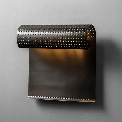 Dayna - Modern Black Brass Curved Downlight Curling Wall Light