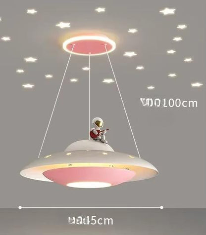 Jaleel - Children's Room Astronaut UFO Hanging Ceiling Light