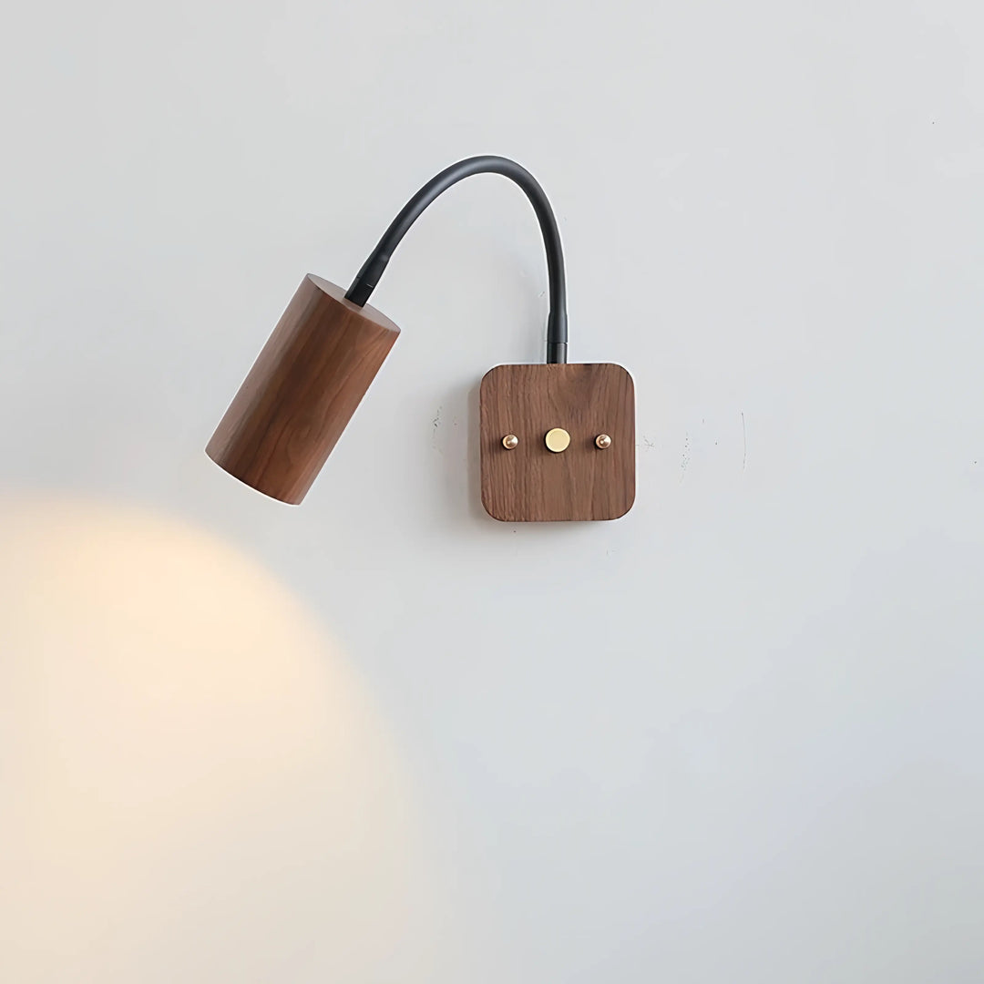 Berrios - Rotating Walnut Wood Adjustable Reading Wall Light