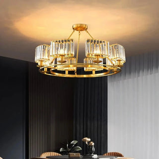 Harper - Gold Crystal Round Hanging Chandelier