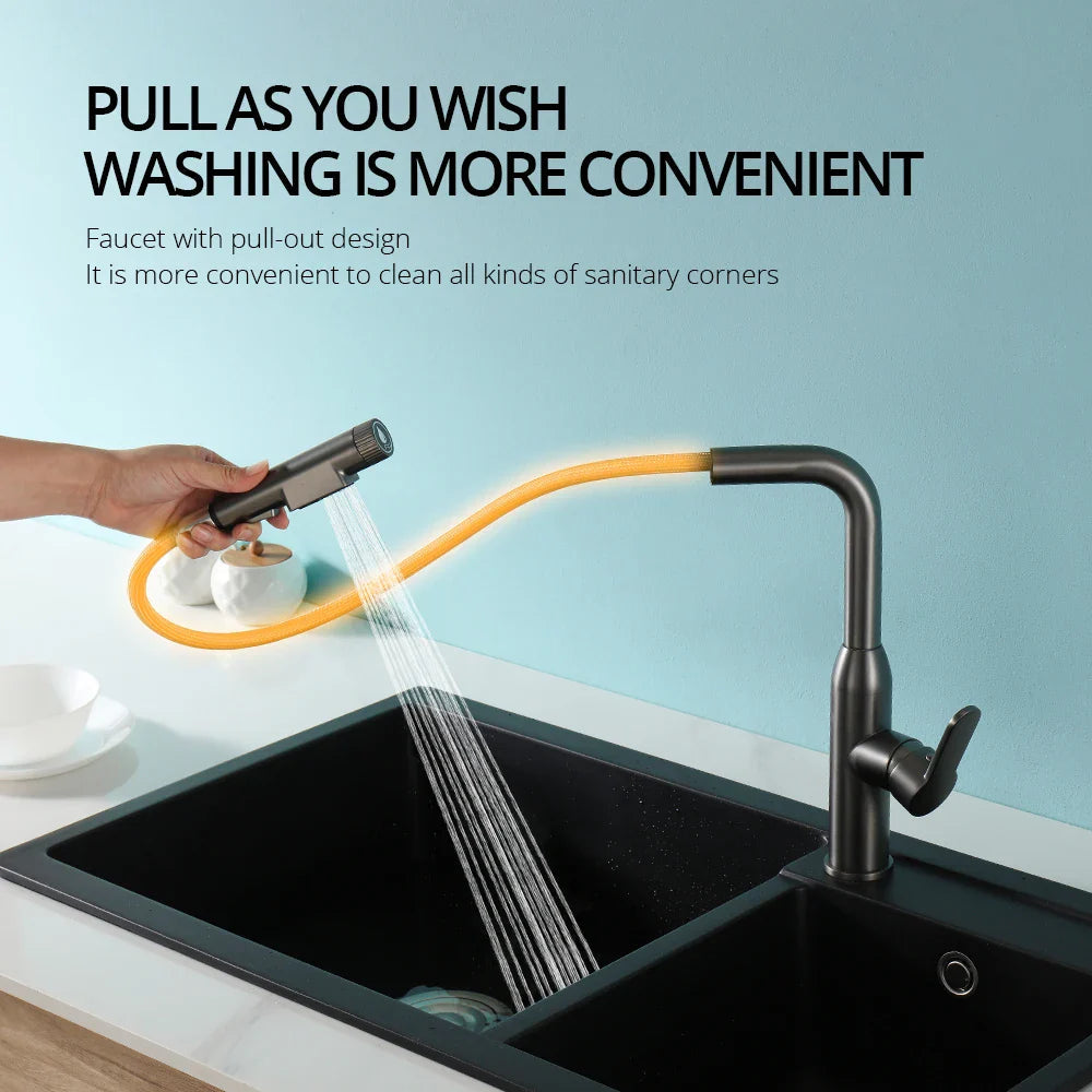 Ingram - Modern Single Handle Swivel Pull Out Mixer Kitchen Tap