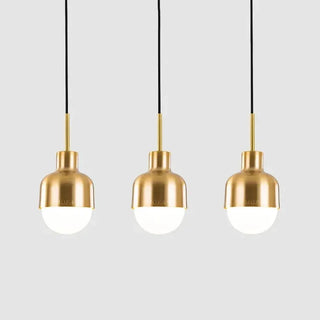 Rosalie - Modern Gold Milk Glass Shade Hanging Round Pendant Ceiling Light