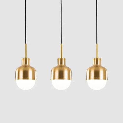 Rosalie - Modern Gold Milk Glass Shade Hanging Round Pendant Ceiling Light